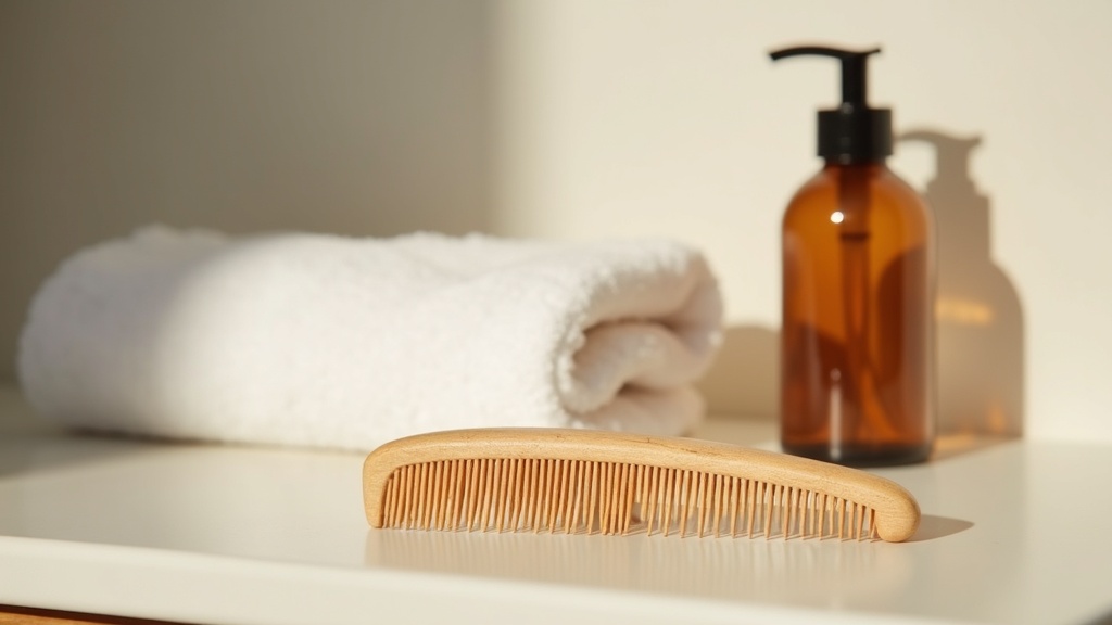 Bathroom counter still life representing menopause and hair thinning