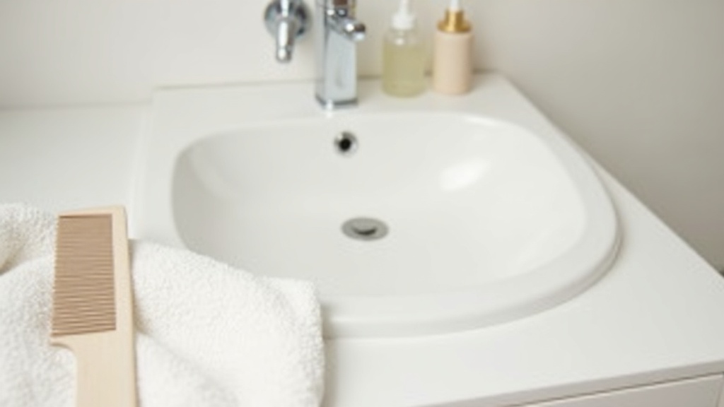 Bathroom counter still life illustrating the topic of the Norwood scale and male hair loss classification
