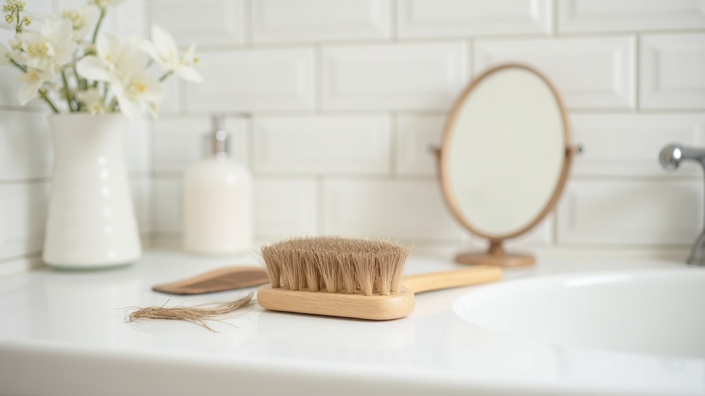 Hairbrush and comb on a bathroom counter representing early signs of balding in your 20s