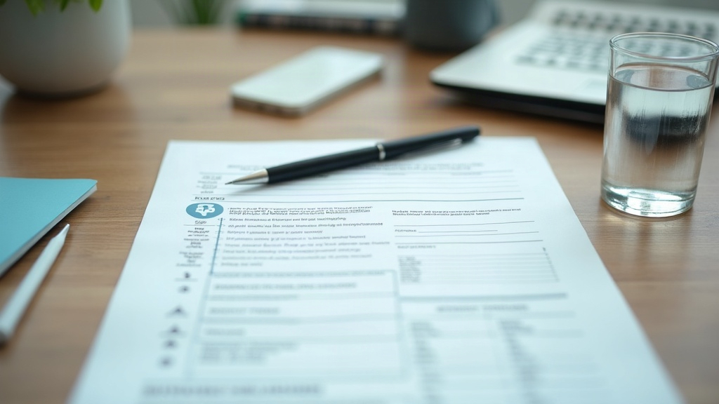 Prescription pad and glass of water on a clinic desk representing a conversation with a prescriber about finasteride